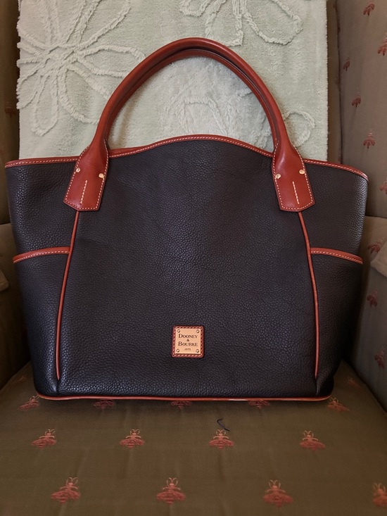 Dooney & Bourke Handbags - Dooney & Bourke Kristen Black Pebble Leather Tote